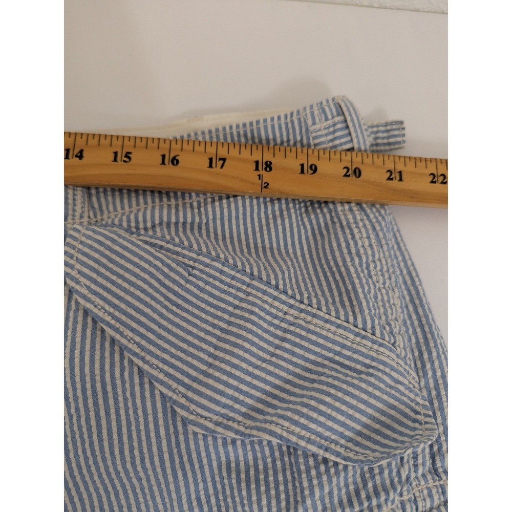 Polo Ralph Lauren Mens Seersucker Cargo Shorts Blue Striped Size 40 Inseam Loops - Picture 7 of 11